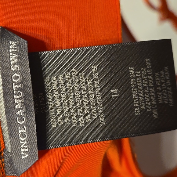 🆕 Vince Camuto Orange 🍊 One-Piece Halter Neck Swimsuit - Picture 6 of 7